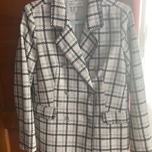 Rachel Zoe black /cream tweed blazer